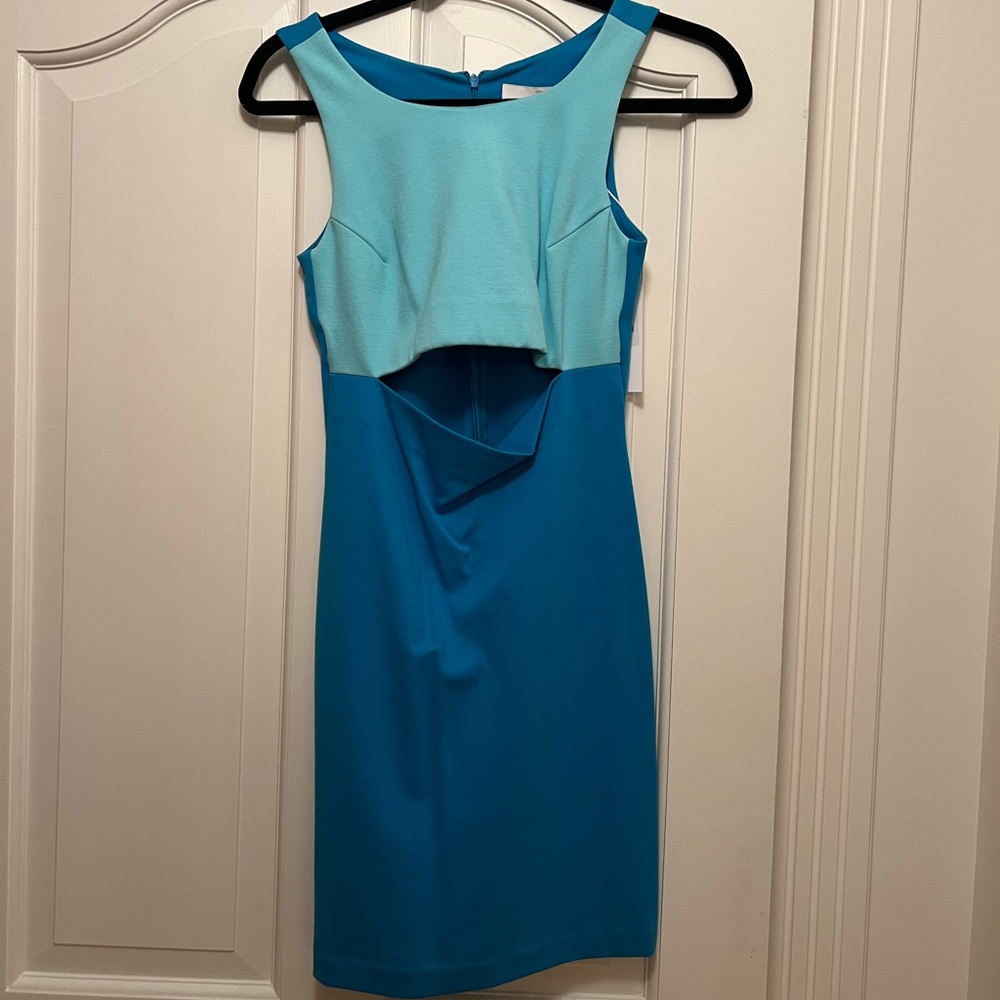Blue color block cut out Amanda uprichard dress